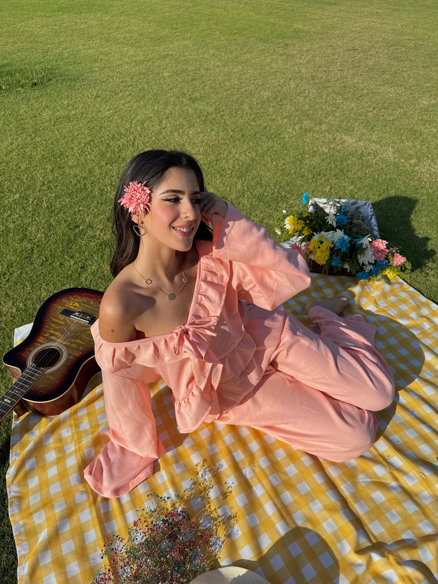 BABY PINK RUFFLED TOP
