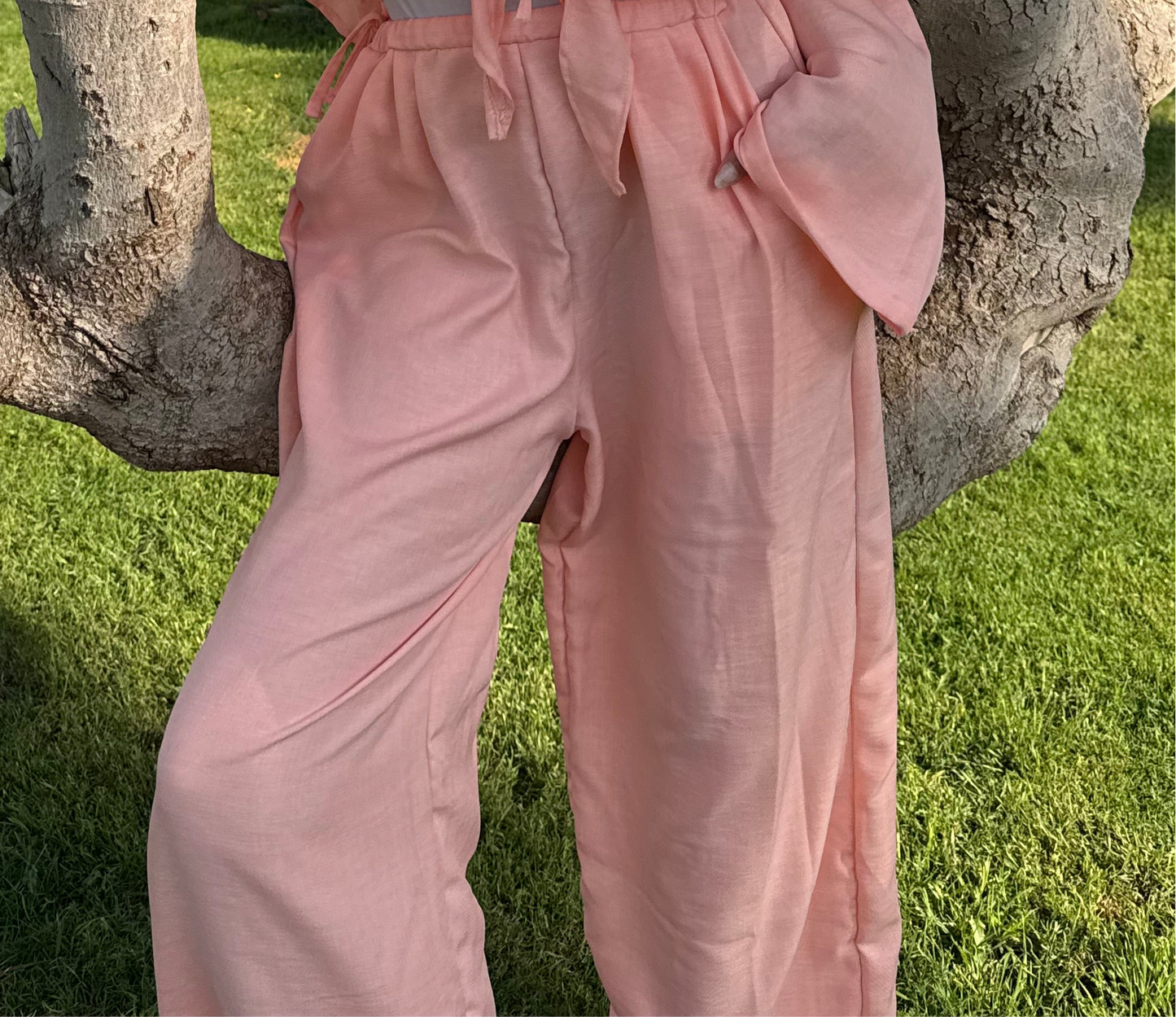 BABY PINK BOWED PANTS