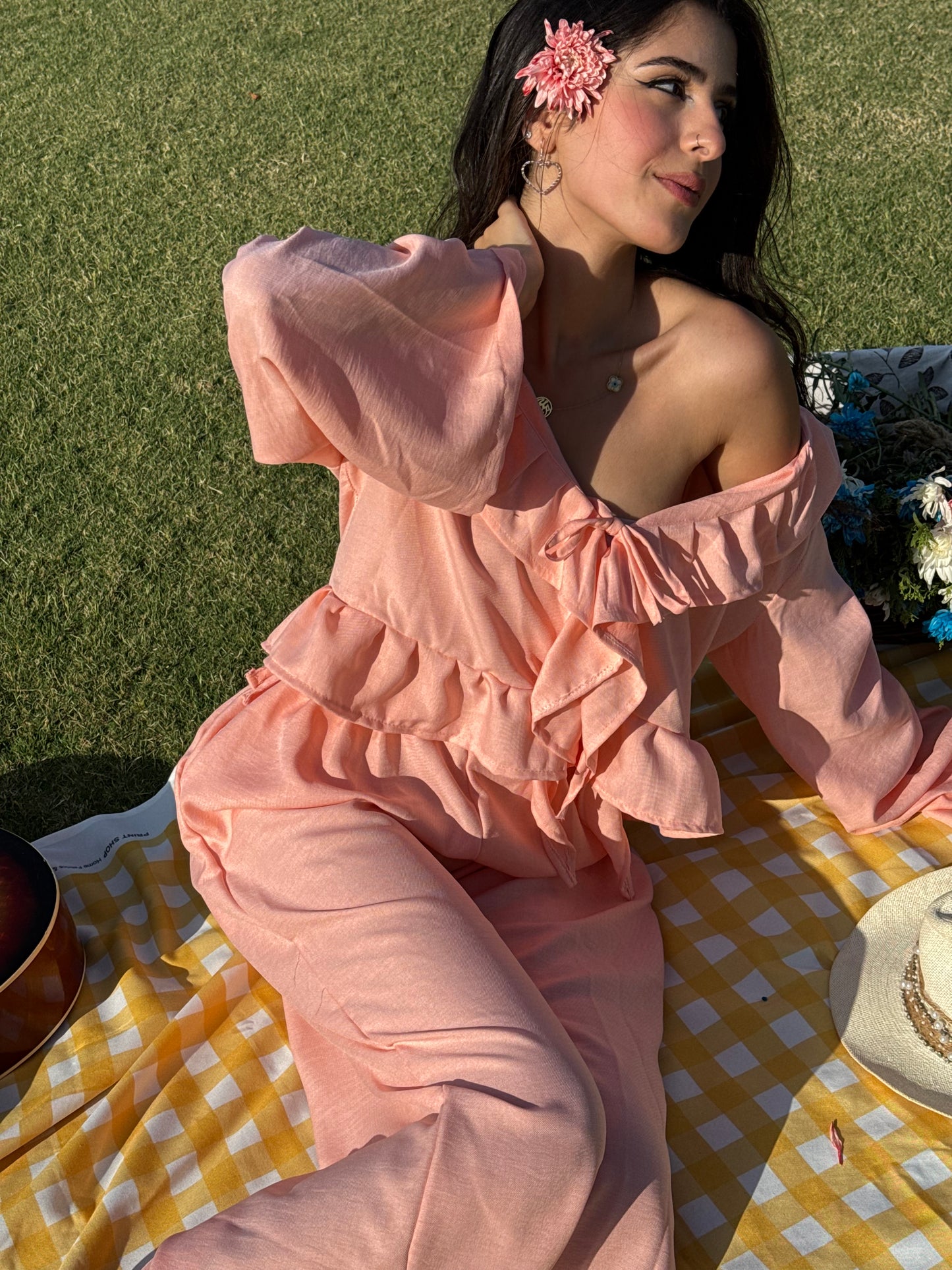 BABY PINK BOWED PANTS