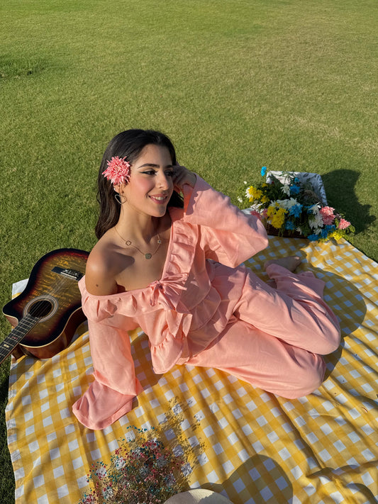 BABY PINK RUFFLED TOP